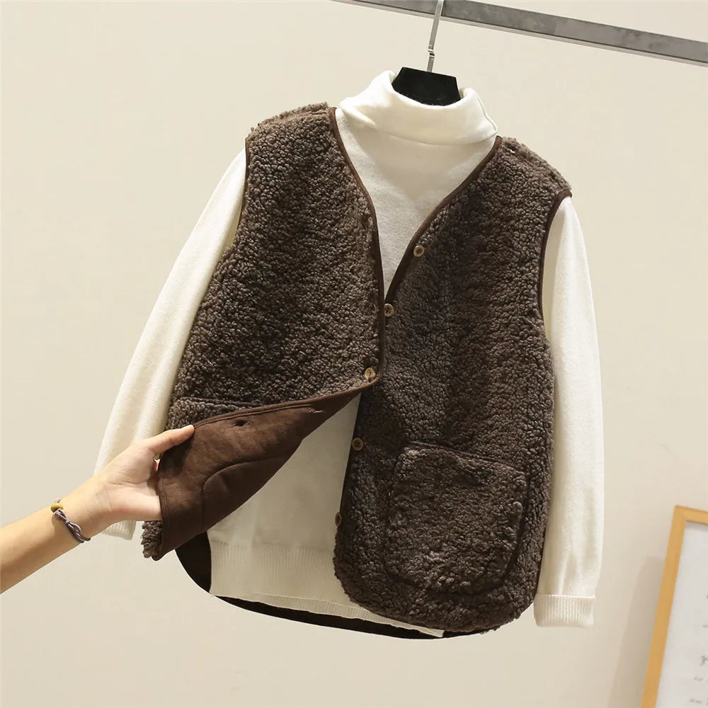 Women's Cotton Blend Gilet | Button-Up Vest for Autumn & Winter