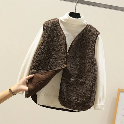 Women's Cotton Blend Gilet | Button-Up Vest for Autumn & Winter