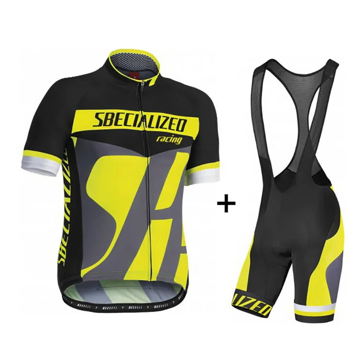 Men's Cycling Jersey & Bib Shorts Set | Breathable Summer Kit
