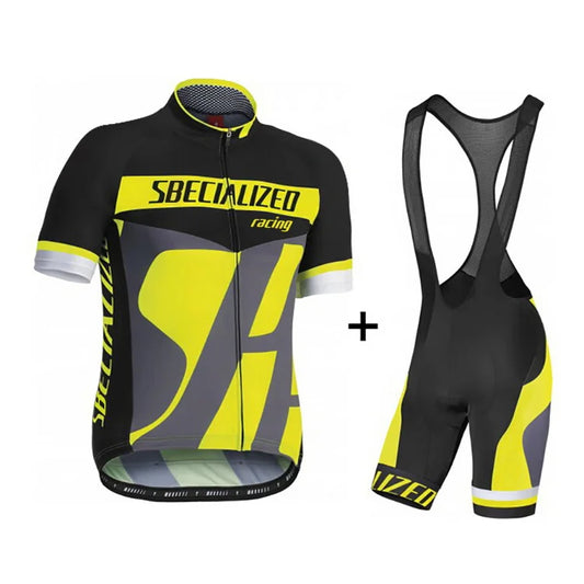 Men's Cycling Jersey & Bib Shorts Set | Breathable Summer Kit