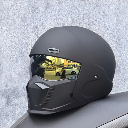 Retro Motorcycle Helmet | Open Face Pilot Style