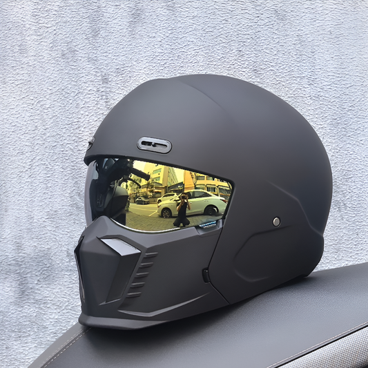 Retro Motorcycle Helmet | Open Face Pilot Style