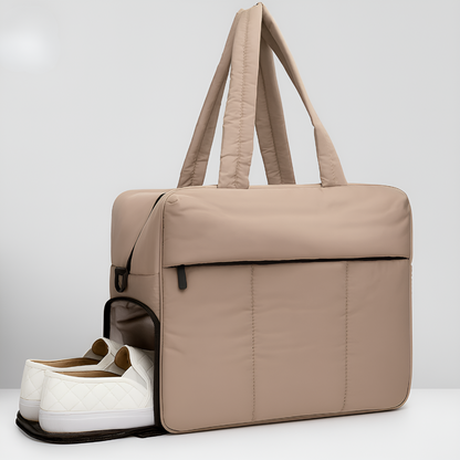 Lightweight Quilted Puffer Duffle Bag | Gym & Weekend Bag