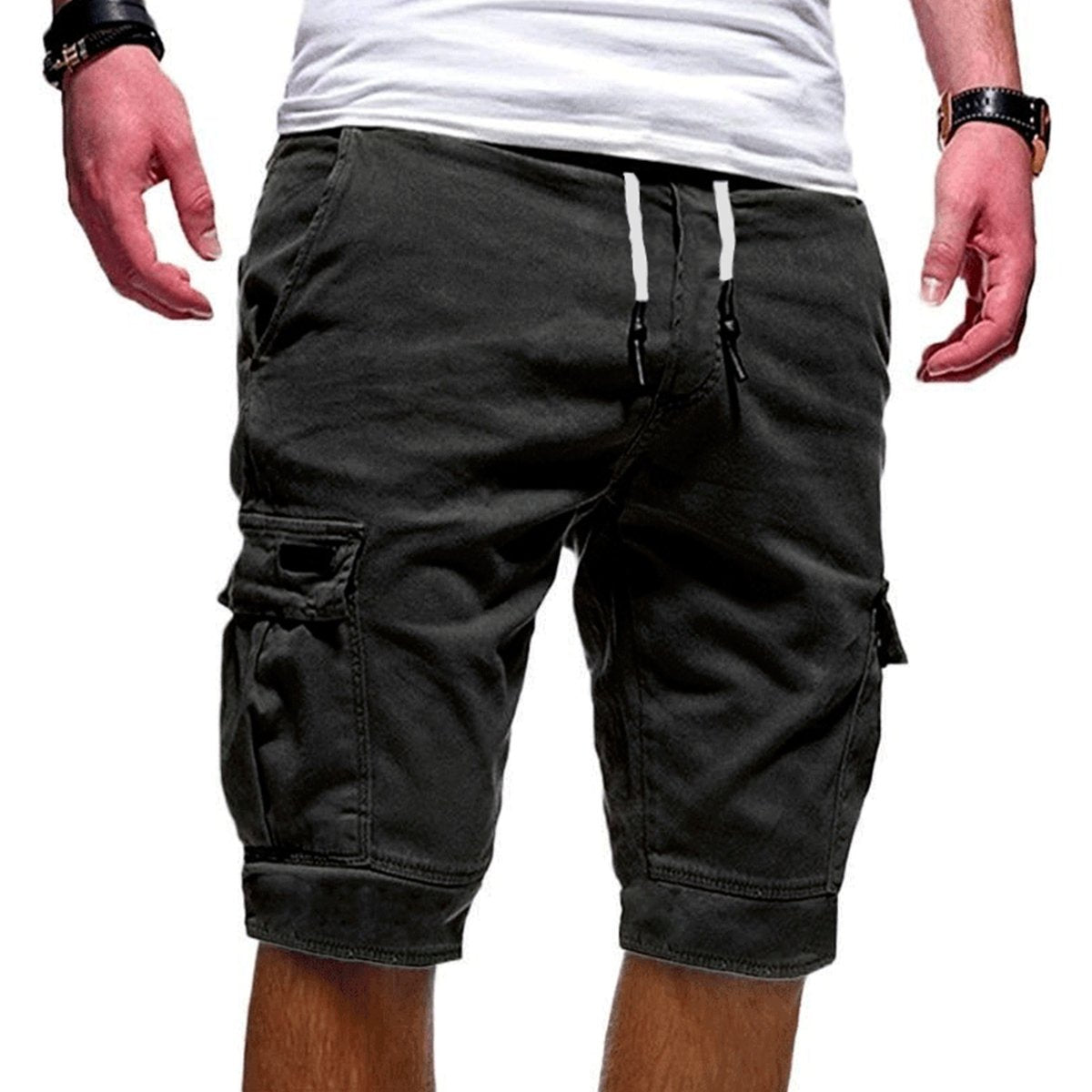 Men's Cargo Shorts | Multi-Pocket Drawstring Summer Shorts
