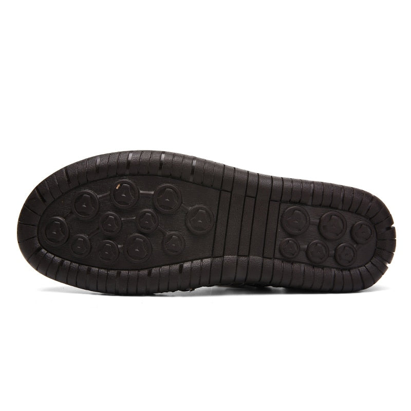 Men's Leather Style Open Sandals | Casual Summer Comfort