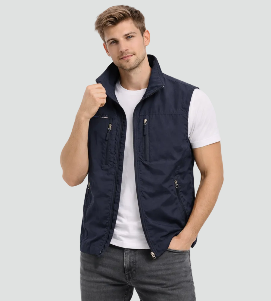 Men's Zip Bodywarmer | Stand Collar Outdoor Vest