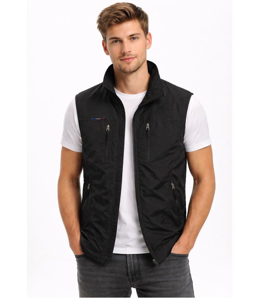 Men's Zip Bodywarmer | Stand Collar Outdoor Vest