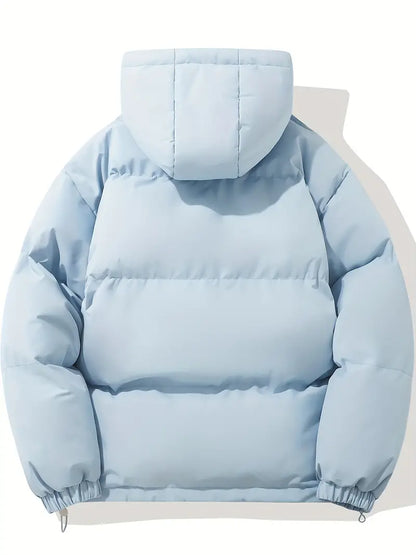 Men's Padded Winter Jacket with Hood | Warm Drawstring Parka Style