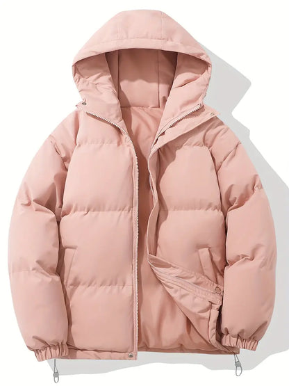 Men's Padded Winter Jacket with Hood | Warm Drawstring Parka Style
