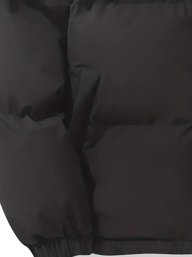 Men's Padded Winter Jacket with Hood | Warm Drawstring Parka Style