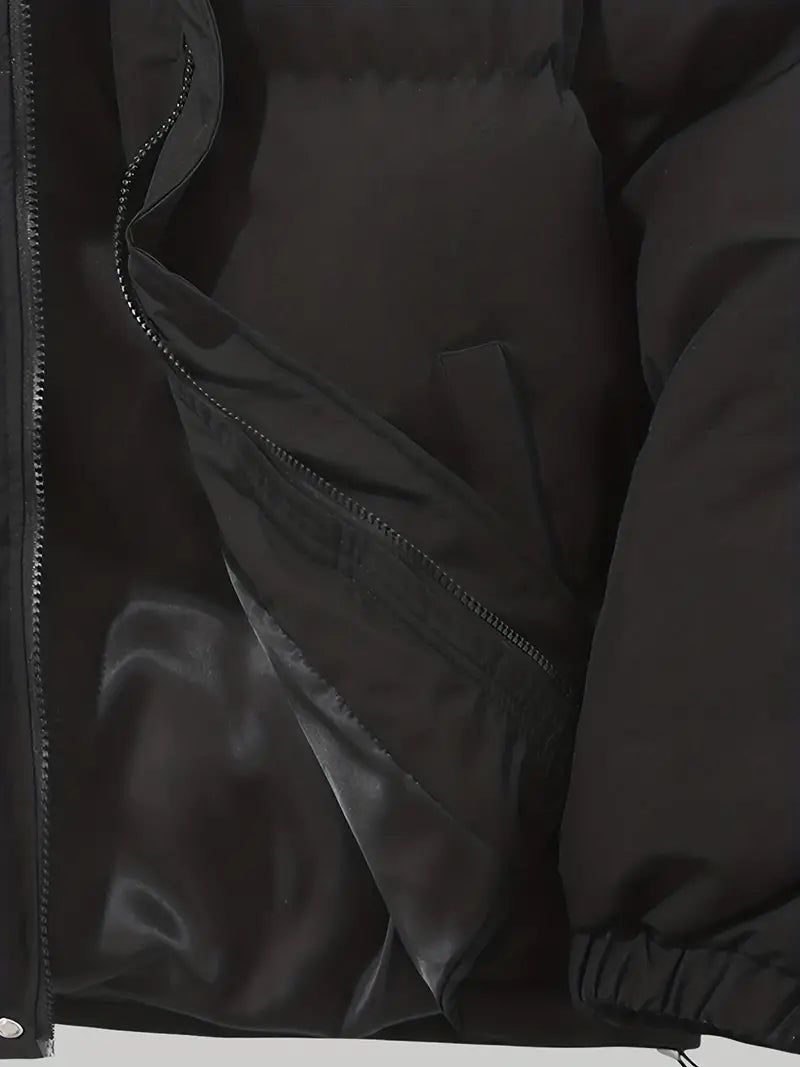 Men's Padded Winter Jacket with Hood | Warm Drawstring Parka Style