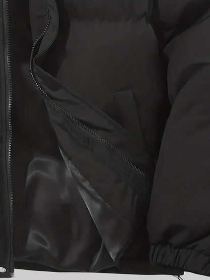 Men's Padded Winter Jacket with Hood | Warm Drawstring Parka Style