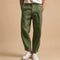 Men's Linen Style Trousers | Button Fly & Cuffed Hem