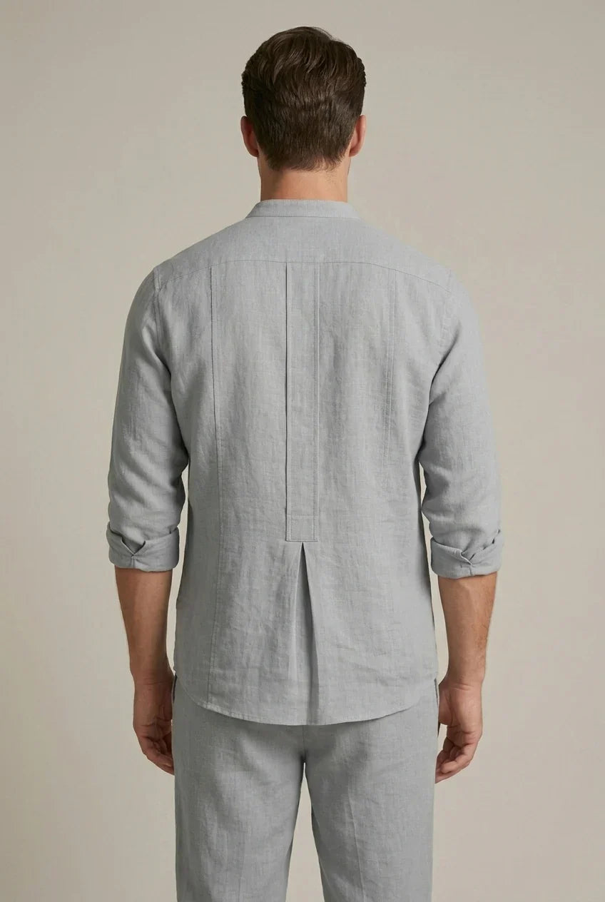Men's Linen Blend Two-Piece Set | Shirt & Jogger Summer Outfit
