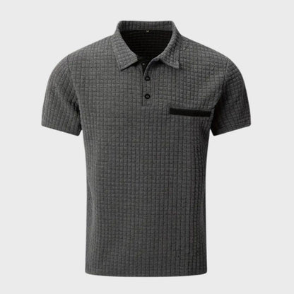 Men's Check Pattern Polo Shirt | Contrast Collar Detail
