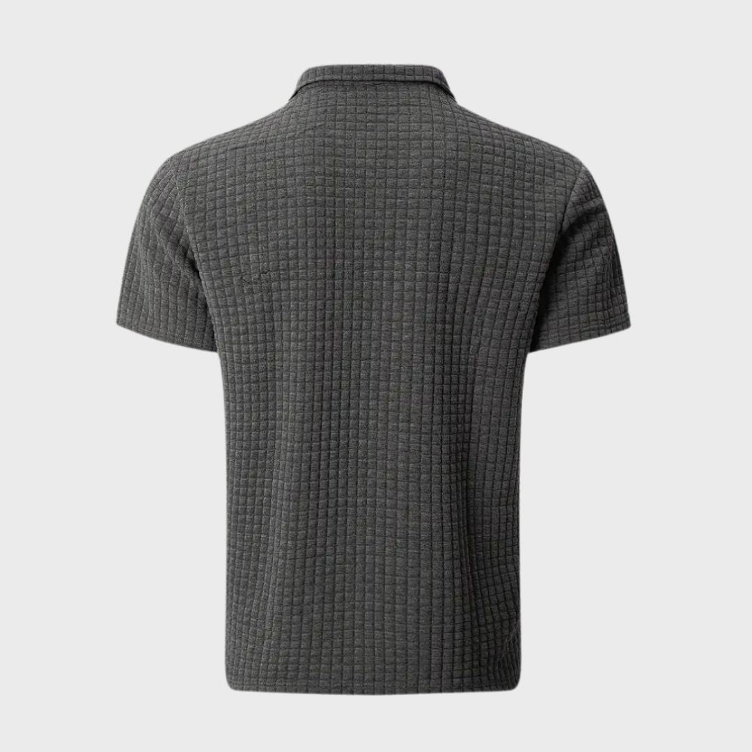 Men's Check Pattern Polo Shirt | Contrast Collar Detail