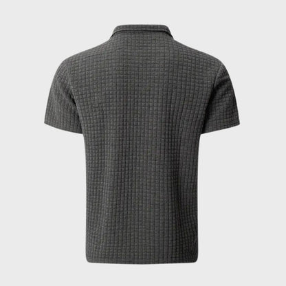 Men's Check Pattern Polo Shirt | Contrast Collar Detail