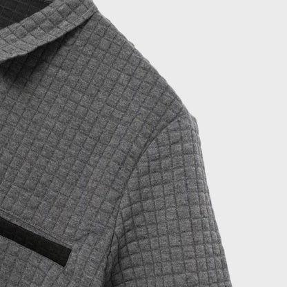 Men's Check Pattern Polo Shirt | Contrast Collar Detail