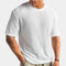 Men's Waffle Knit T-Shirt | Crew Neck Textured Everyday Tee