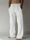 Men's Linen Style Baggy Trousers | Relaxed Drawstring Fit
