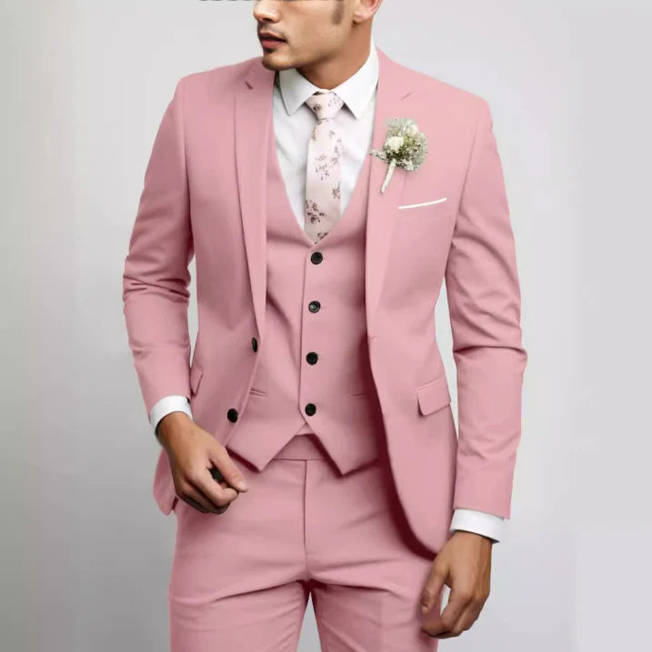 Men's Three-Piece Tailored Suit | Slim Fit Wedding & Formal Style