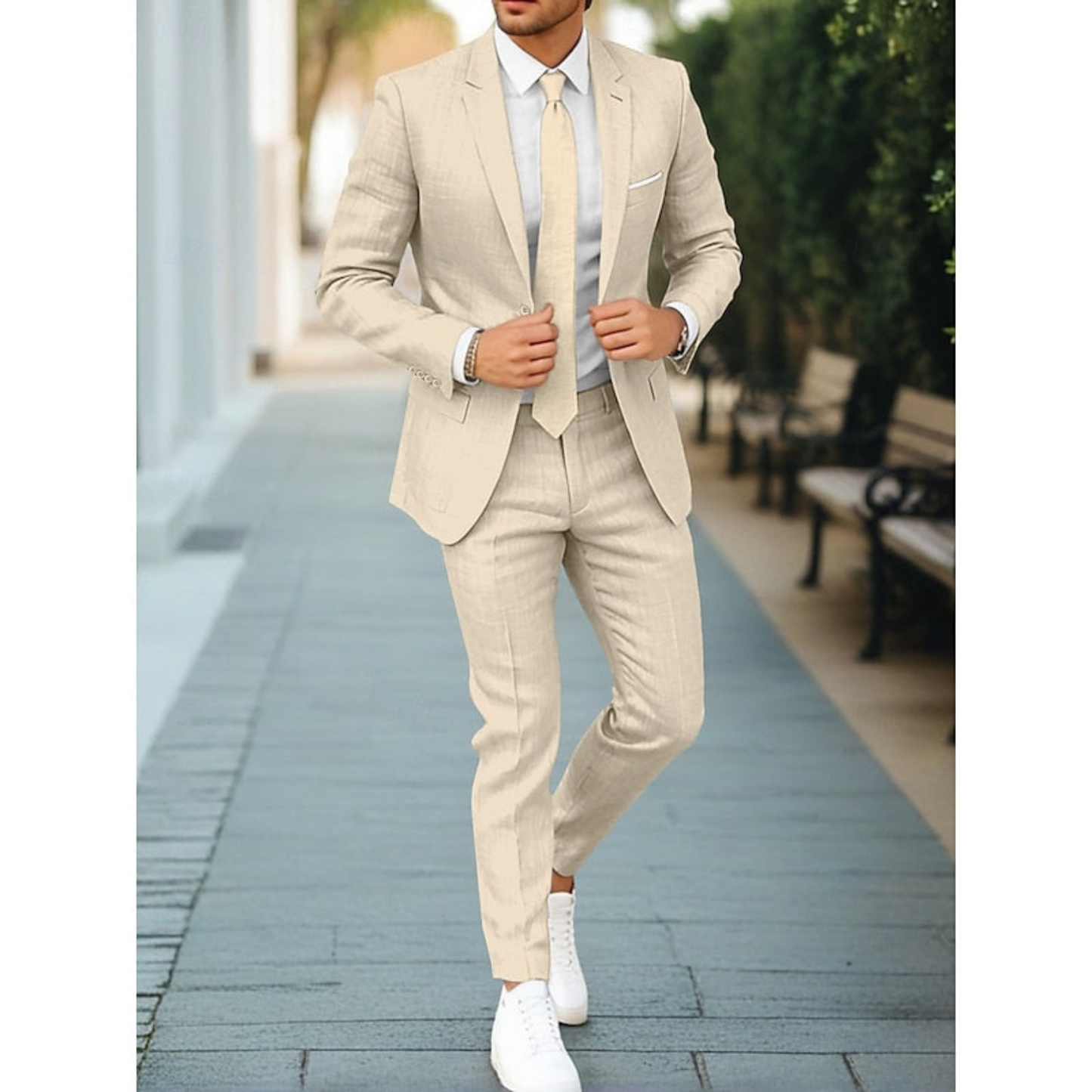 Men's Relaxed Fit Two-Piece Suit Set | Smart Casual Style