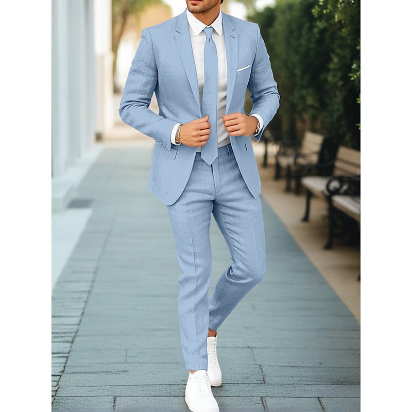 Men's Relaxed Fit Two-Piece Suit Set | Smart Casual Style