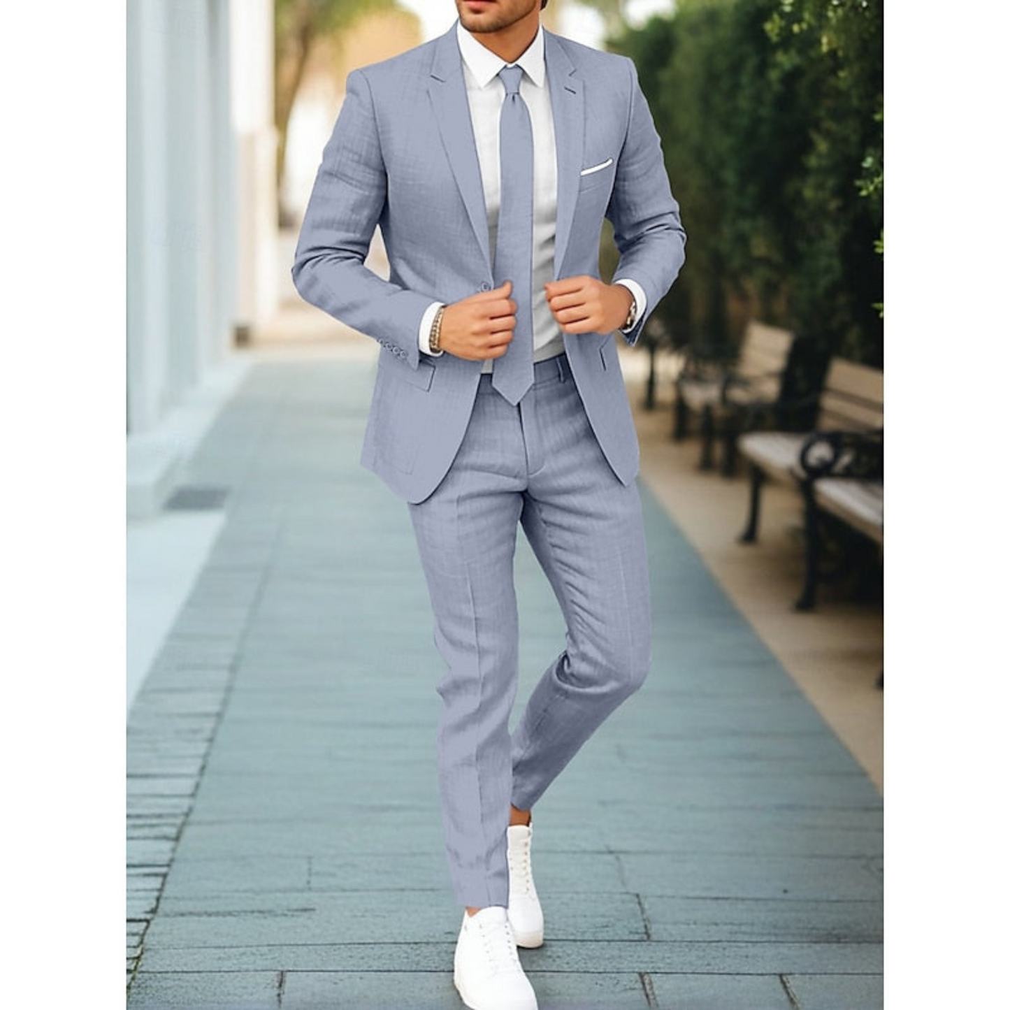 Men's Relaxed Fit Two-Piece Suit Set | Smart Casual Style
