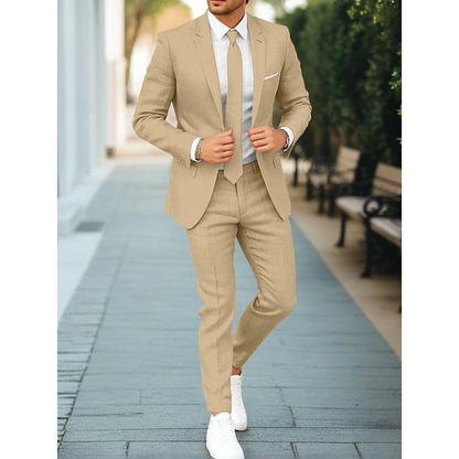 Men's Relaxed Fit Two-Piece Suit Set | Smart Casual Style