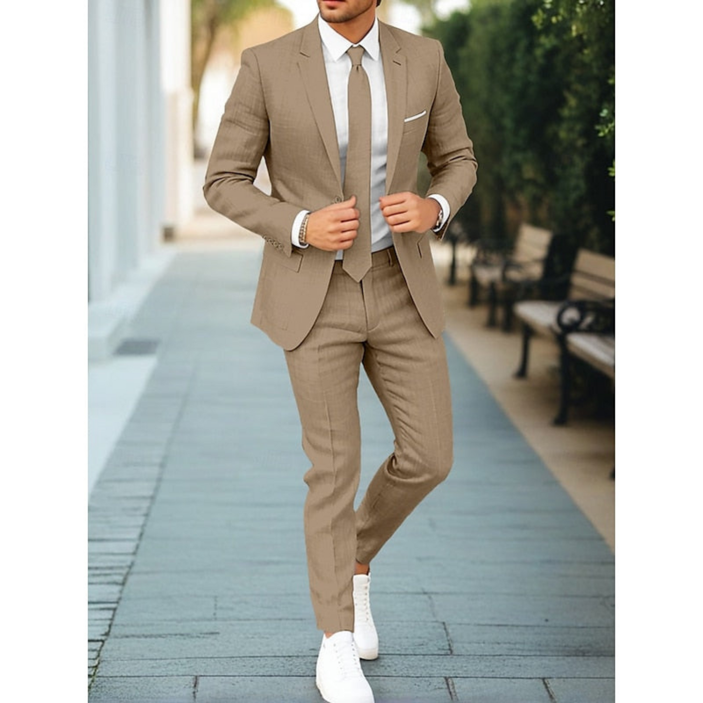 Men's Relaxed Fit Two-Piece Suit Set | Smart Casual Style