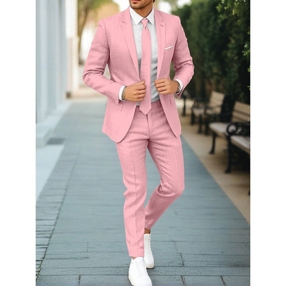 Men's Relaxed Fit Two-Piece Suit Set | Smart Casual Style