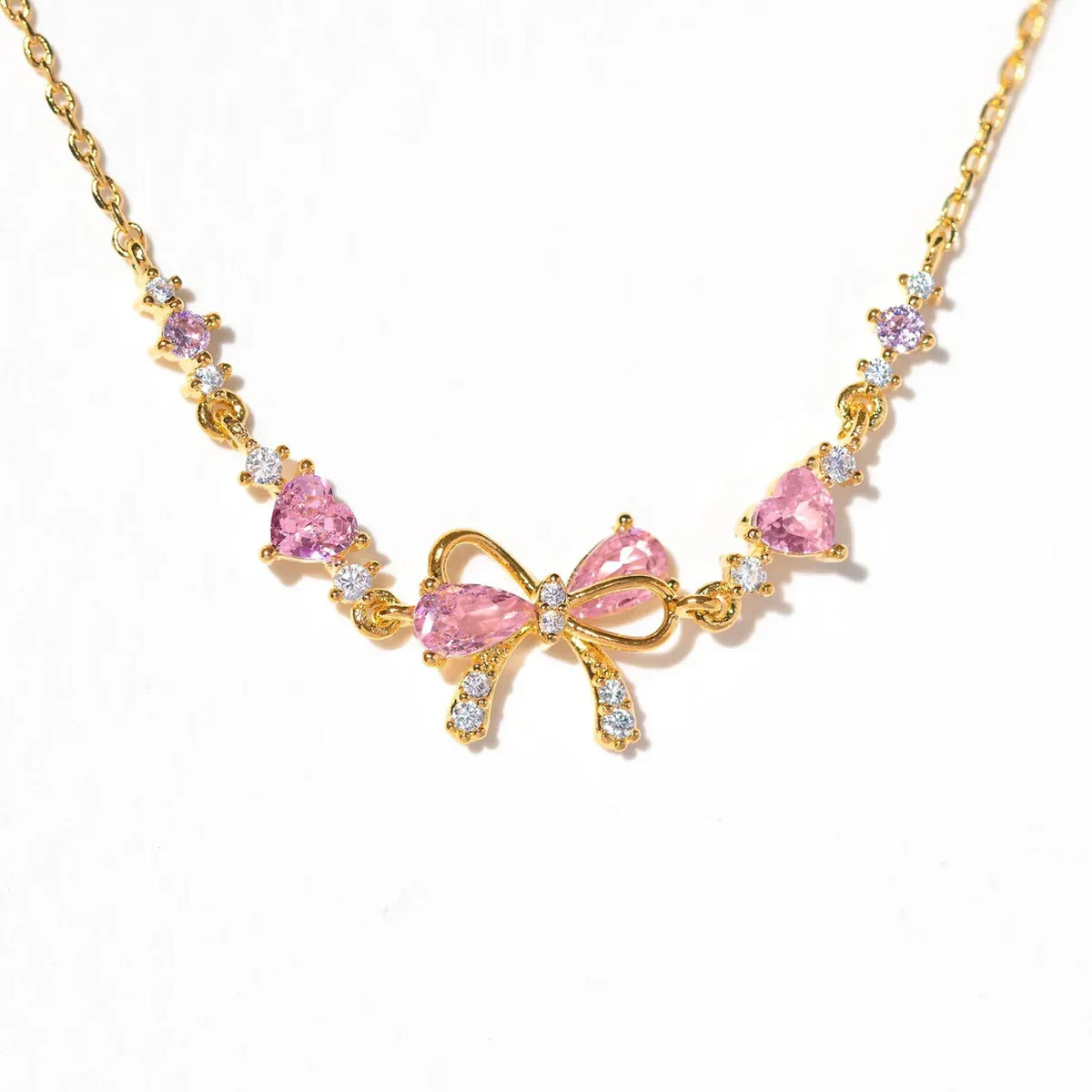 Heart Charm Bracelet | Crystal Bow Statement Jewellery