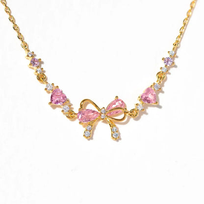 Heart Charm Bracelet | Crystal Bow Statement Jewellery
