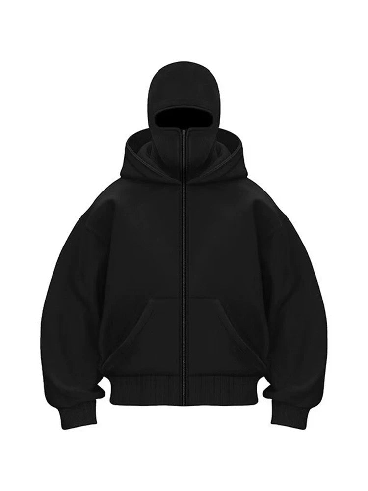 Unisex Mask Hoodie | Wind-Resistant Outdoor Streetwear