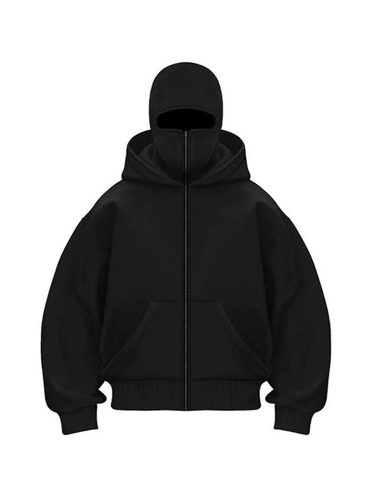Unisex Mask Hoodie | Wind-Resistant Outdoor Streetwear
