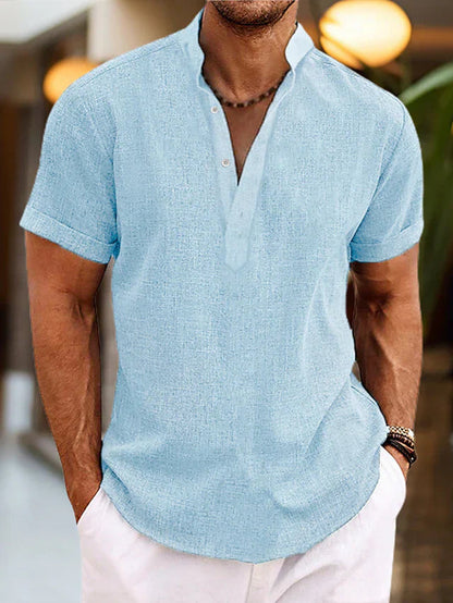 Men's Short Sleeve Henley Shirt
