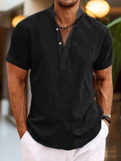 Men's Short Sleeve Henley Shirt