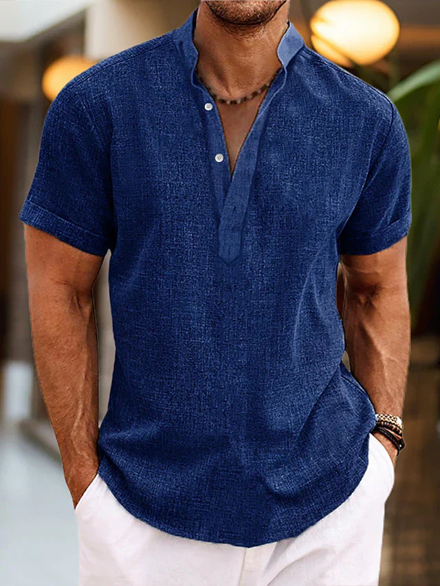 Men's Short Sleeve Henley Shirt