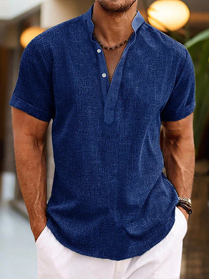 Men's Short Sleeve Henley Shirt
