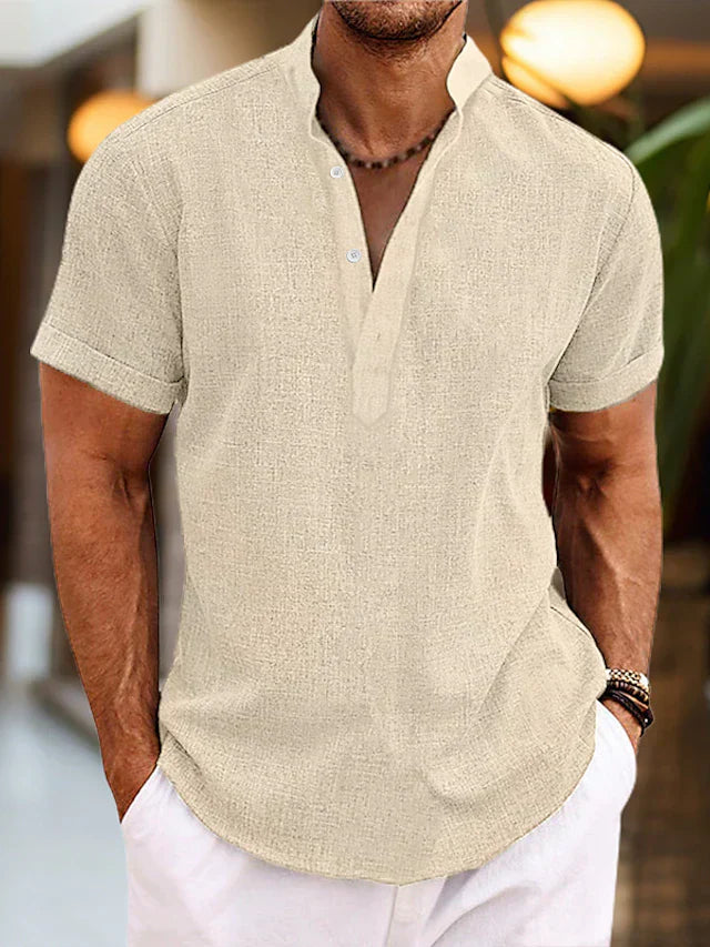 Men's Short Sleeve Henley Shirt