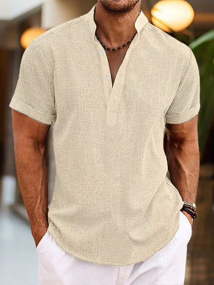 Men's Short Sleeve Henley Shirt
