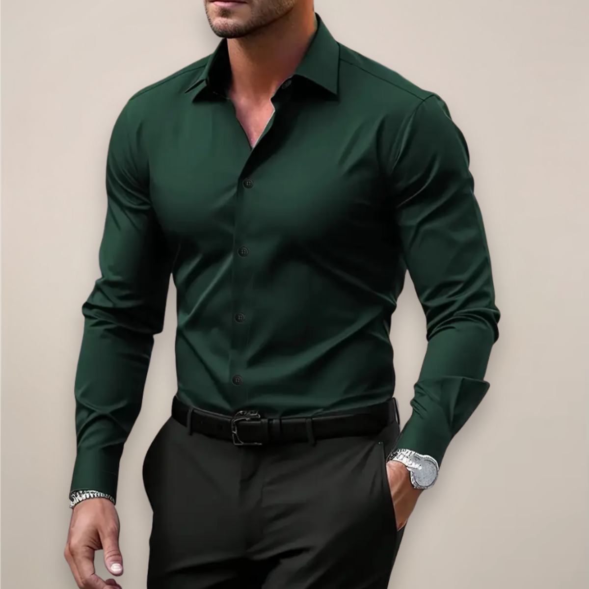 Men's Slim Fit Long Sleeve Shirt