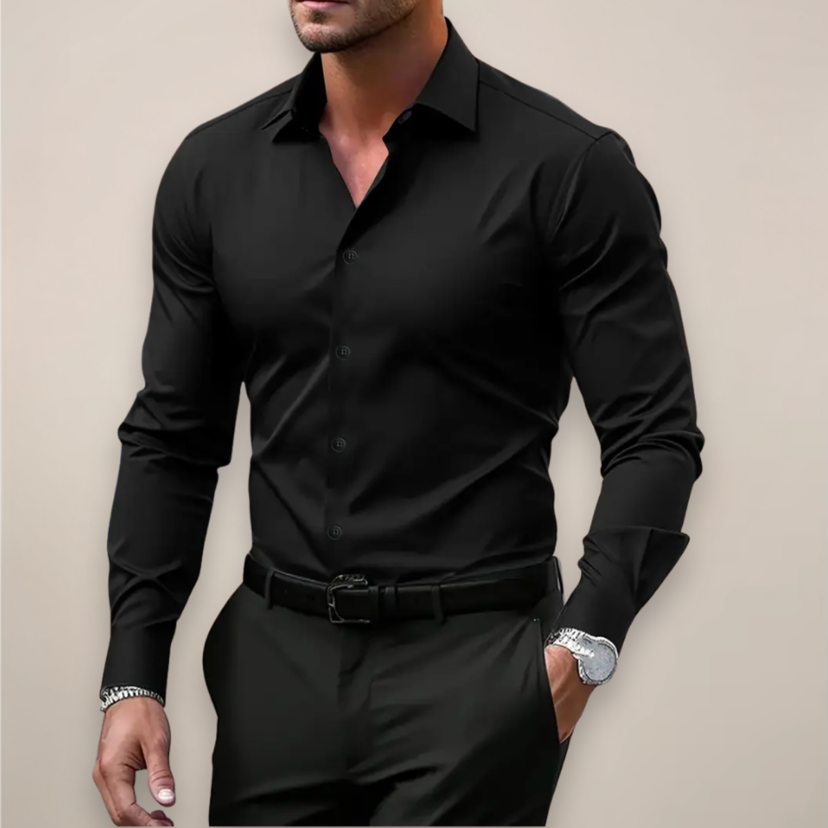 Men's Slim Fit Long Sleeve Shirt