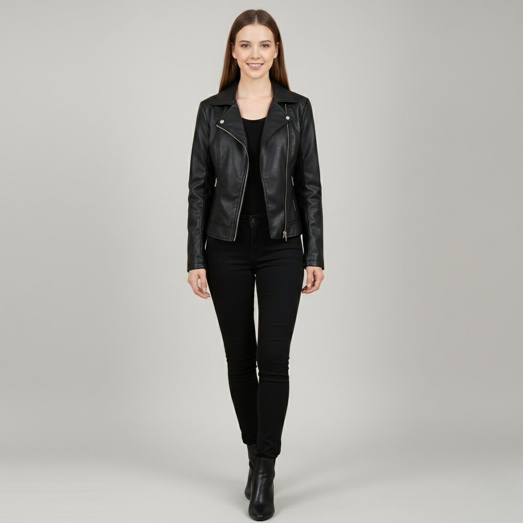 Women’s Faux Leather Moto Jacket