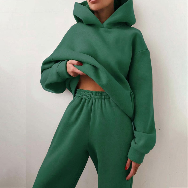 Women's Hooded Loungewear Set | Soft Lined Two-Piece Comfort