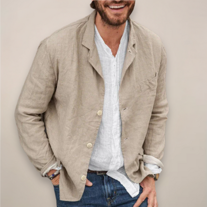 Men's Relaxed Fit Blazer | Casual Summer Linen Style