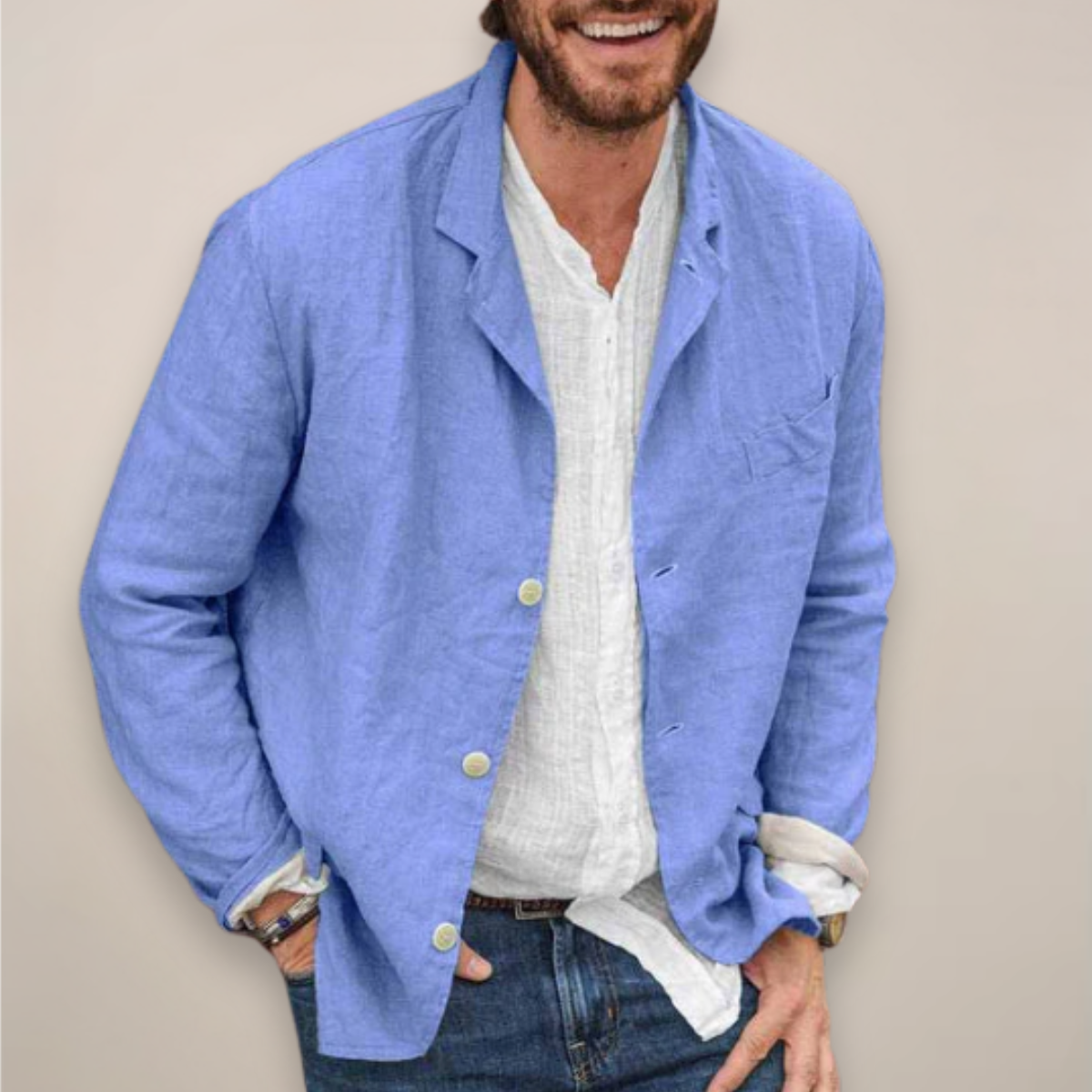 Men's Relaxed Fit Blazer | Casual Summer Linen Style