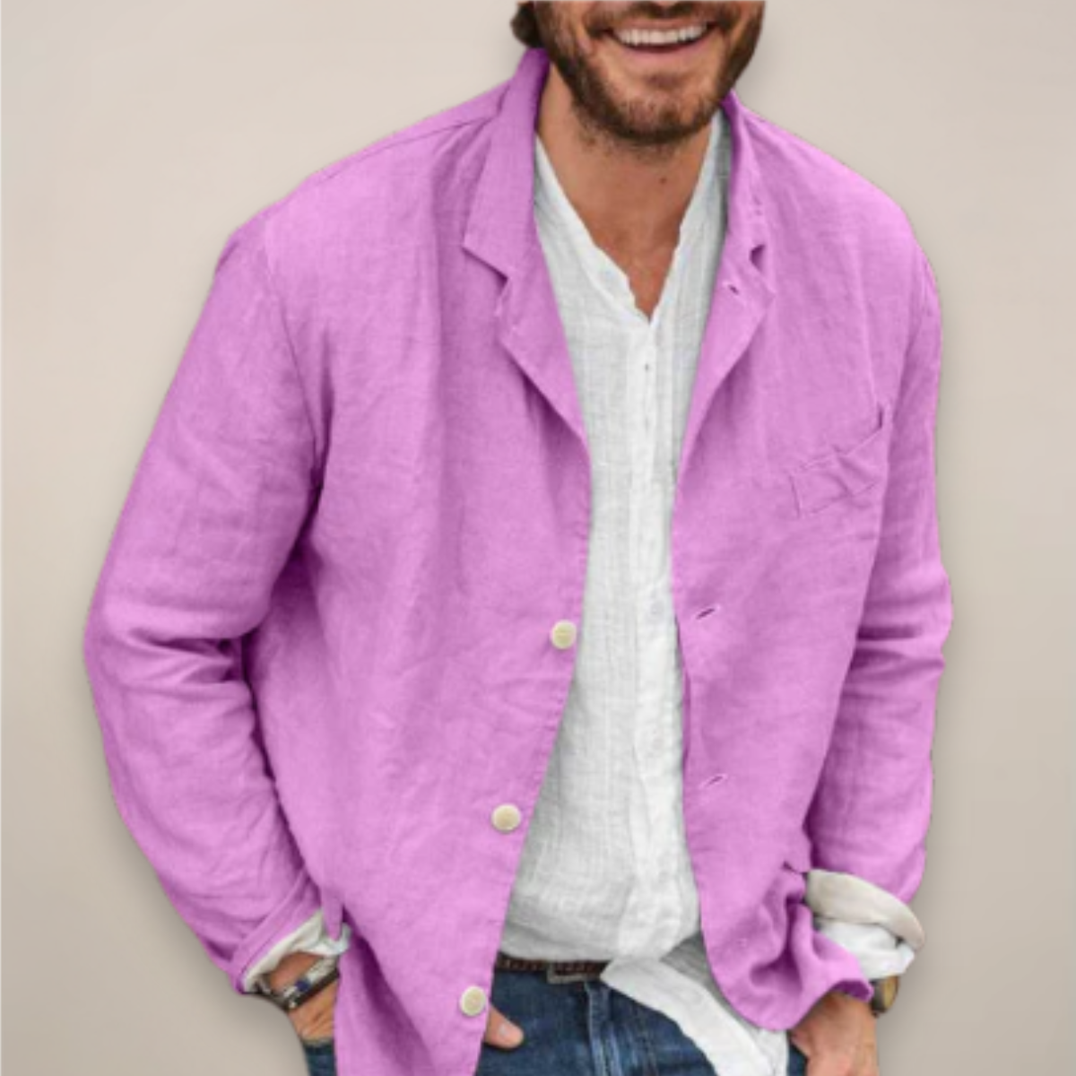 Men's Relaxed Fit Blazer | Casual Summer Linen Style