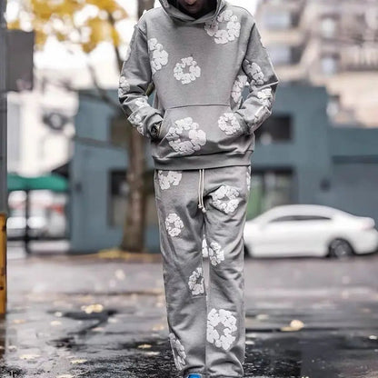 Unisex Floral Print Tracksuit Set