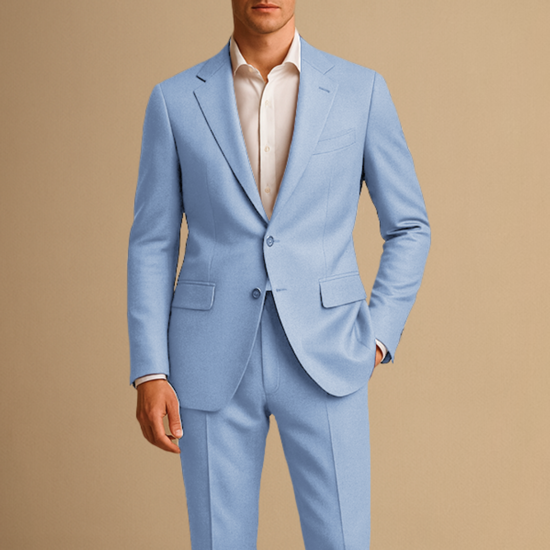 Men's Lightweight Two-Piece Slim Fit Suit | Smart Casual Style